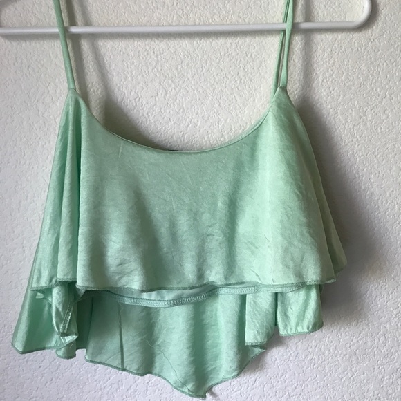 Spaghetti Strap Ruffle Crop Top - Picture 4 of 4